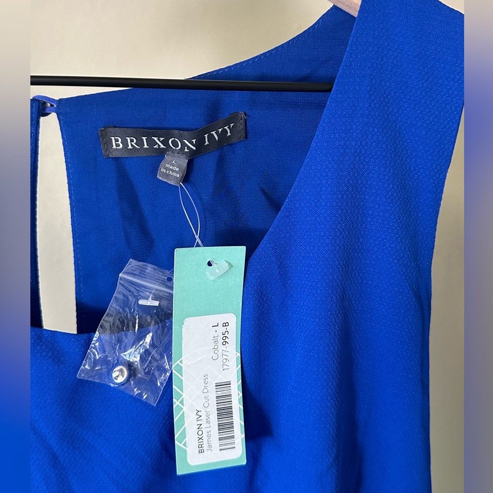 Brixton Ivy James Laser Cut Dress Size L NWT Cobalt Blue - Picture 4 of 6